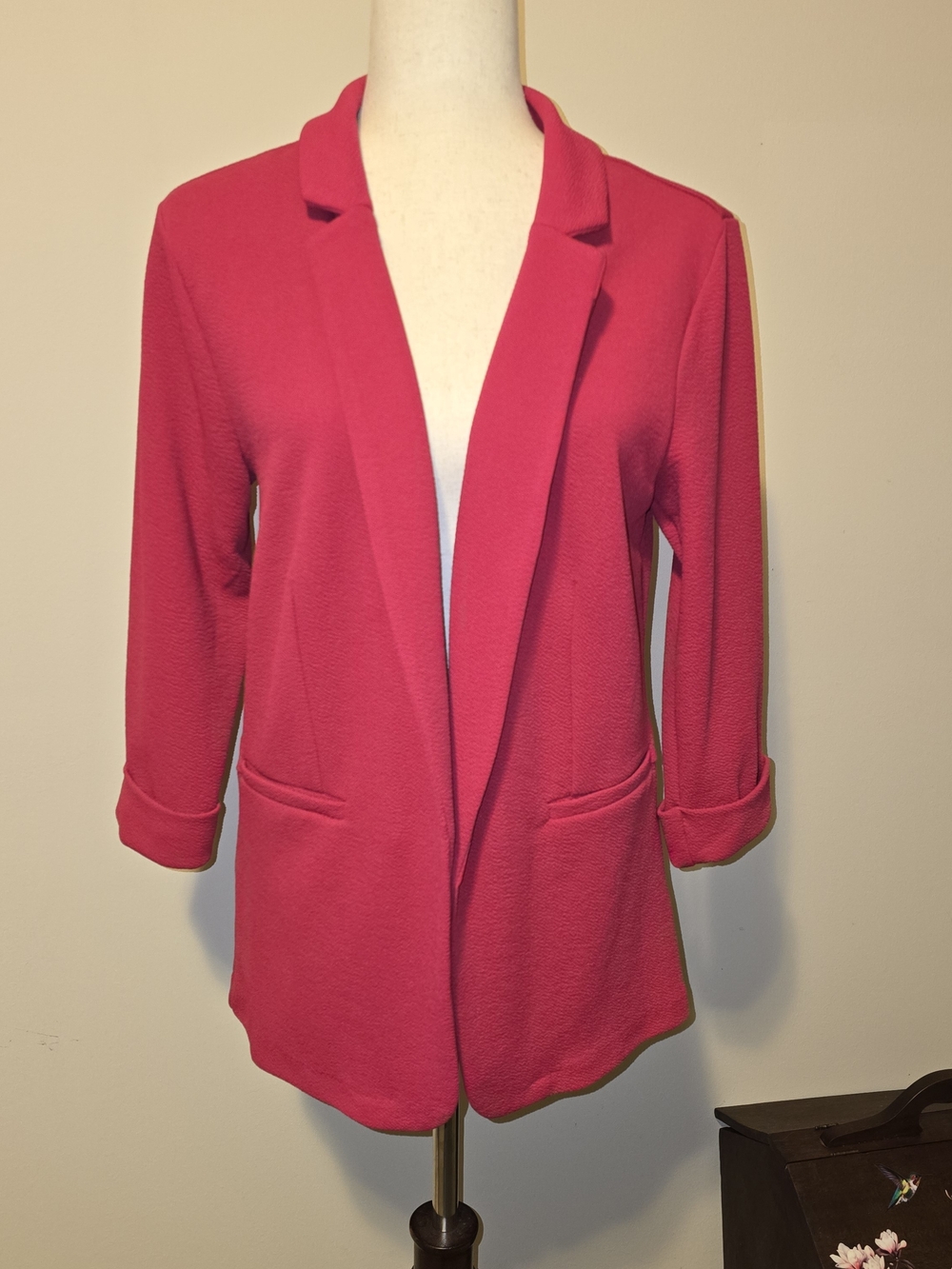 Maurices Bright Pink Open-Front Blazer Sz L